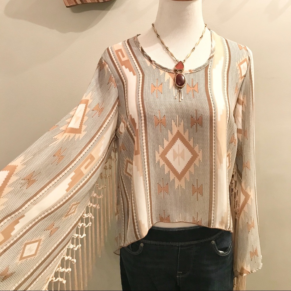 Boho Festival Fringe Blouse | NWOT | Size M